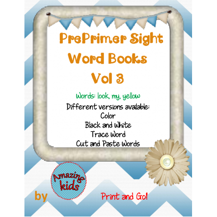 Preprimer Sight Word Books Vol 3